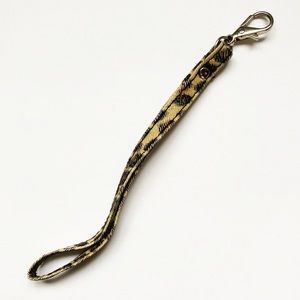 Vintage leopard print canvas strap keychain